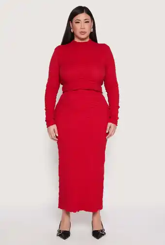 Walmart Womens Plus Size Almost Famous Textured Knit Maxi Skirt offer