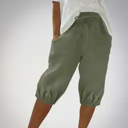 Walmart Sakmal Elastic Waist Shorts Women's Bermuda Capris Green Shorts with Pockets offer