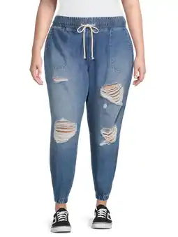 Walmart Celebrity Pink Juniors' Plus Size High Rise Jean Joggers offer