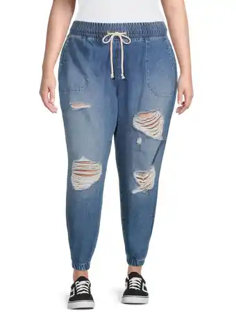 Walmart Celebrity Pink Juniors' Plus Size High Rise Jean Joggers offer