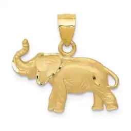 Walmart Finest Gold 14K Yellow Gold Diamond-Cut Elephant Pendant offer
