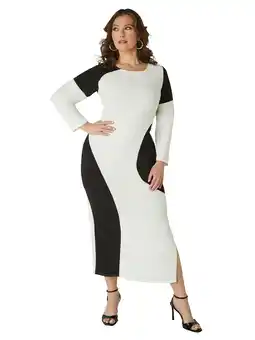 Walmart Ashley Stewart Women's Plus Polka Dot Fitted Dress, Sizes 10/12-26/28 offer