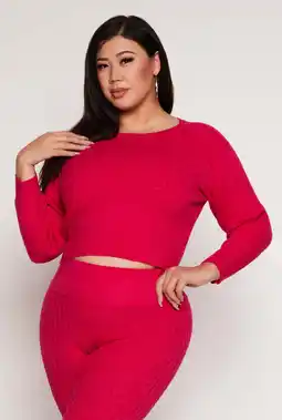 Walmart Womens Plus Size Daisy Cable Knit Sweater offer