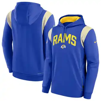 Walmart Men's Nike Royal Los Angeles Rams Sideline Athletic Stack Performance Pullover Hoodie offer