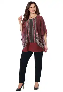 Walmart Catherines Women's Plus Size Dolman Sleeve Blouse And Tank Duet offer