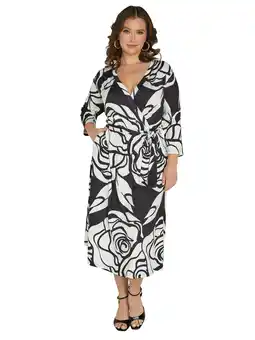 Walmart Ashley Stewart Women's Plus Bleted Faux Wrap Dress, Sizes 10/12-26/28 offer