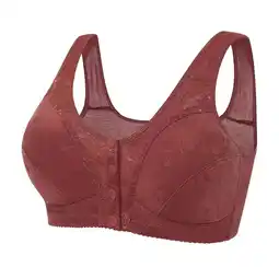 Walmart Patlollav Womens Plus Size Bra,Lace Front Button Shaping Cup Shoulder Strap Underwire Bra offer