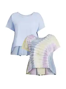 Walmart Terra & Sky Short Sleeve High low Pullover Crew Neck Relaxed Fit T-Shirt (Women's Plus) 2 Pack offer