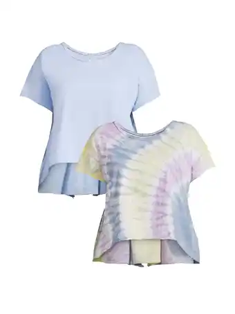 Walmart Terra & Sky Short Sleeve High low Pullover Crew Neck Relaxed Fit T-Shirt (Women's Plus) 2 Pack offer