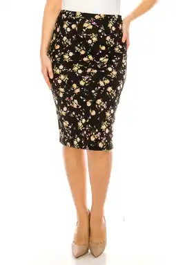 Walmart Women's Plus size Floral Print Knee Length Pencil Skirt Fitted style offer