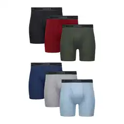 Walmart Hanes Men's Cotton Boxer Brief Underwear Pack, Moisture-Wicking, Assorted Solids, 6-Pack offer