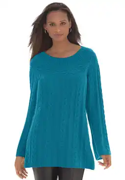 Walmart Jessica London Women's Plus Size Cable Sweater Tunic offer