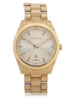 Walmart Elgin Men's 40mm Gold Metal Bracelet Wristwatch, Gold and Sunray Dial (FG160096) offer