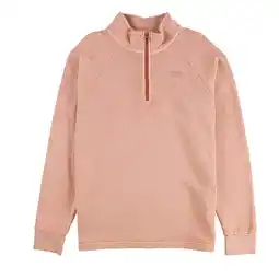 Walmart Reebok Mens Half Zip Oversized Sweatshirt, Orange, Small offer
