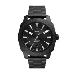 Walmart Fossil Men's Machine Three-Hand Date, Black Stainless Steel Watch offer