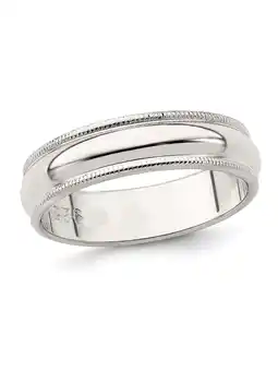 Walmart Ladies or Mens Milgrain Wedding Band Ring in Sterling Silver (5mm) offer