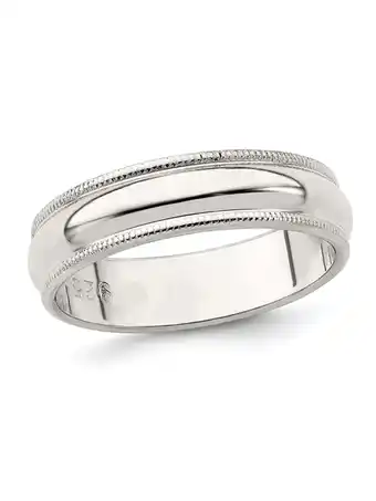 Walmart Ladies or Mens Milgrain Wedding Band Ring in Sterling Silver (5mm) offer