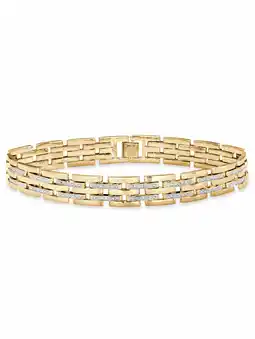 Walmart PalmBeach Jewelry Men's Diamond Accent Bar-Link Bracelet in Yellow Gold-Plated or Silvertone 9 offer