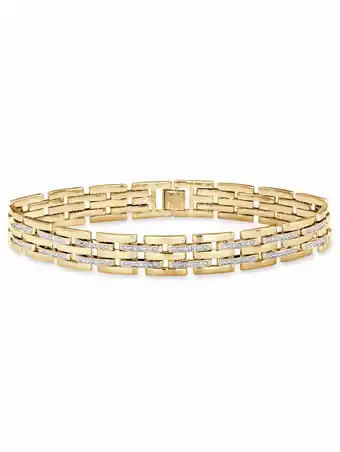 Walmart PalmBeach Jewelry Men's Diamond Accent Bar-Link Bracelet in Yellow Gold-Plated or Silvertone 9 offer