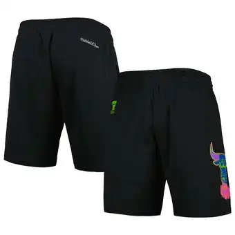 Walmart Men's Mitchell & Ness Black Chicago Bulls Hardwood Classics Color Bomb Energy Shorts offer