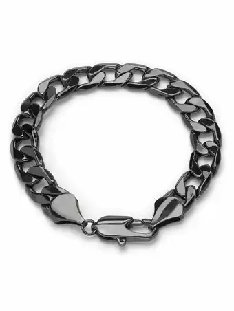 Walmart PalmBeach Jewelry Men's Curb-Link Chain Bracelet Black Ruthenium-Plated 9 (12mm) offer