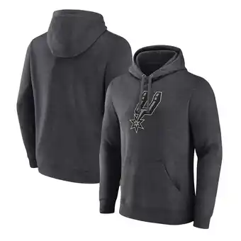 Walmart Men's Fanatics Heather Charcoal San Antonio Spurs Primary Logo Pullover Hoodie offer