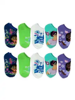 Walmart Encanto Girls No Show Socks, 10-Pack, Size M offer