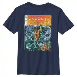 Walmart Boy's Aquaman and the Lost Kingdom Comic Book Cover Graphic Tee Navy Blue Medium offer