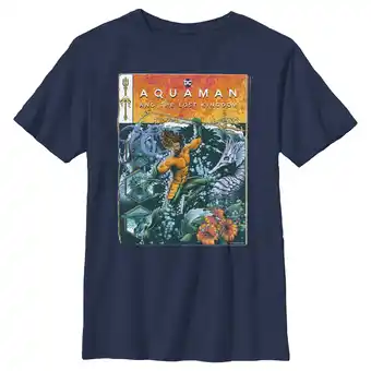 Walmart Boy's Aquaman and the Lost Kingdom Comic Book Cover Graphic Tee Navy Blue Medium offer