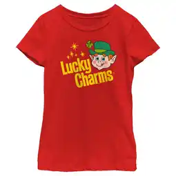 Walmart Girl's Lucky Charms Retro Logo Graphic Tee Red Small offer
