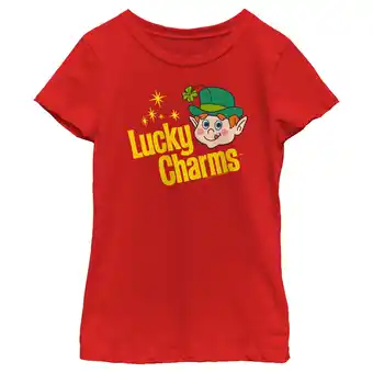 Walmart Girl's Lucky Charms Retro Logo Graphic Tee Red Small offer