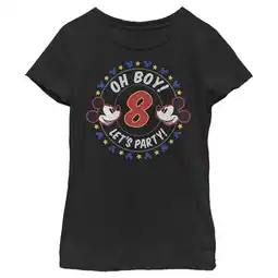 Walmart Girl's Mickey & Friends 8th Birthday Let's Party Graphic Tee Black Large offer