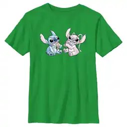 Walmart Boy's Lilo & Stitch Ice Cream Couple Graphic Tee Kelly Green X Small offer
