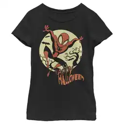 Walmart Girl's Marvel Spider-Man Happy Halloween Graphic Tee Black X Small offer