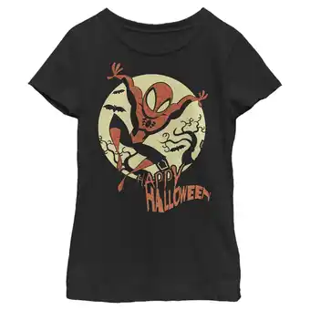Walmart Girl's Marvel Spider-Man Happy Halloween Graphic Tee Black X Small offer
