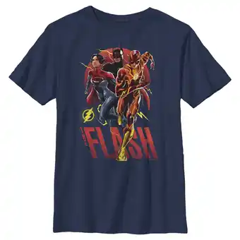 Walmart Boy's The Flash Distressed Superheroes Team Graphic Tee Navy Blue X Small offer