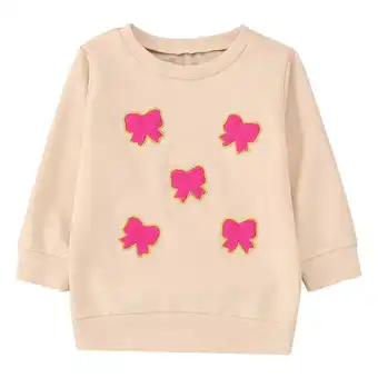 Walmart ZPWKLM Casual Bow Embroidered Print Long Sleeve Pullover Shirt For Infnat Top For Kids size 6-12M offer