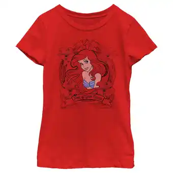 Walmart Girl's The Little Mermaid Ariel Part of Your World Graphic Tee Red X Small offer