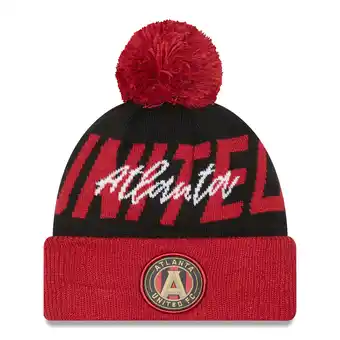 Walmart Men's New Era Black Atlanta United FC Confident Cuffed Pom Knit Hat offer