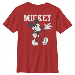 Walmart Boy's Mickey & Friends Retro Walking Pose Graphic Tee Red Small offer