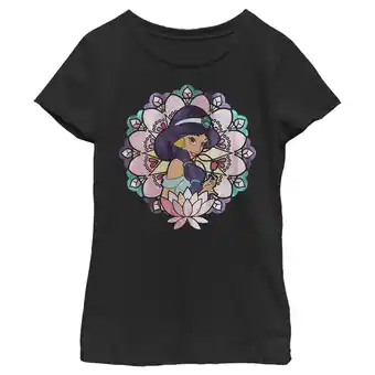 Walmart Girl's Aladdin Jasmine Lotus Flower Graphic Tee Black X Large offer