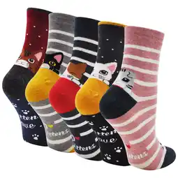 Walmart AMITOFO Girls Socks Cute Cat Soft Cotton Ankle Socks for Girls Kids Toddler Socks 7-9 Years ,5 Pairs offer