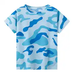 Walmart ZPWKLM ZPWKLM Tops For Child Gradient Striped Short Sleeve Crewneck Clothing For Infnants size 9-10T offer