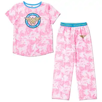 Walmart DC Comics Justice League Wonder Woman Pajama Shirt and Pants Sleep Set Tie Dye Toddler to Big Kid offer