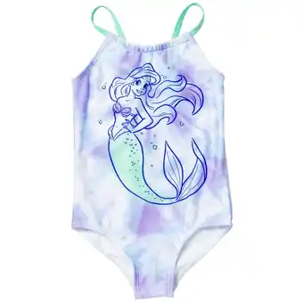 Walmart Disney Princess Ariel Little Girls One Piece Bathing Suit Toddler to Big Kid offer