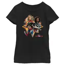 Walmart Girl's The Marvels Action Poses Graphic Tee Black Large offer