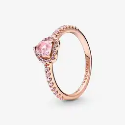 Walmart Pandora Sparkling Pink Elevated Heart Ring With Gift Box (5) offer