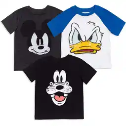 Walmart Disney Mickey Mouse Goofy Donald Duck Big Boys 3 Pack T-Shirts Toddler to Big Kid offer