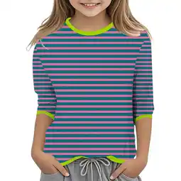 Walmart ZPWKLM Tops For Newborn Color Block Round Neck 3/4 Quarter Sleeve Clothing For Newborns size 3-4T offer