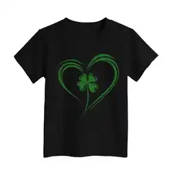 Walmart ZPWKLM Tops For Girl Boy Graphic Letter Print Pullovers Short Sleeve Clothing For Kids size 3-4T offer